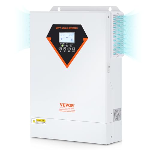 VEVOR 2-in-1-Hybrid-Solar-Wechselrichter 5500W Solar Inverter 11000VA Reiner Sinus MPPT LCD-Display 3 Lademodi (Solarladung, Netzladung, Hybridladung) & 4 Ausgangsmodi (UTL, SOL, SBU, SUB)