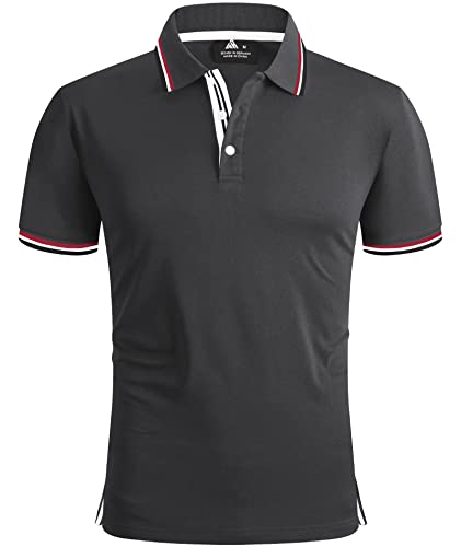 SwissWell Herren Poloshirt Kurzarm Atmungsaktiv Golf Tennis Sport Polo Sommer Freizeit T-Shirt