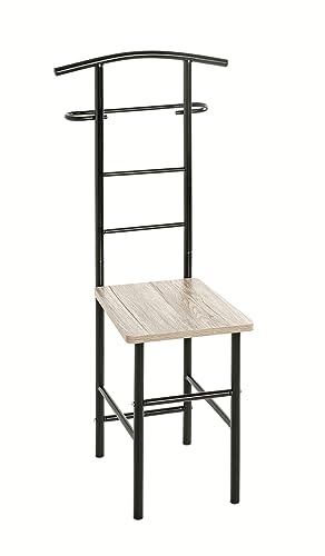 HAKU Möbel Herrendiener Eiche San Remo, schwarz, MDF, Metall - Maße: B 46 cm x H 109 cm x T 46 cm, Style: Modern