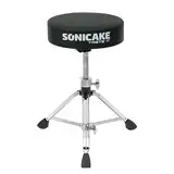 SONICAKE Schlagzeughocker Höhenverstellbar von 43-60cm Drumhocker faltbar mit rutschfest gepolsterter Sitzfläche Extra Dicke 8cm Polsterung Schwarz