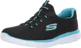 Skechers Damen Summits Sneaker, Black Turquoise Bktq, 39 EU