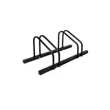 KARAT Fahrradständer Bodenparker für 2 Fahrräder mit Reifenbreiten bis 55 mm - Bodenmontage oder Wandmontage - Radständer Mehrfachständer Bodenständer Fahrradhalter (Schwarz, 2 Fahrräder)