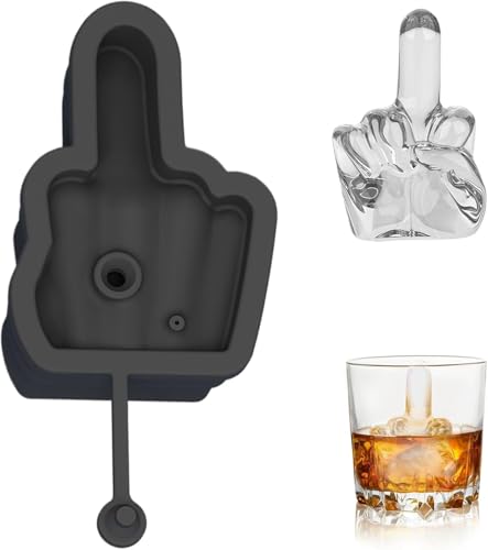 xixikiss Mittelfinger Eiswürfelform Silikon Eiswürfelbehälter Eiswürfel Mit Deckel Eiswürfelbox Eiswürfelschale leicht herauszuspringen für Bier Cocktails Whisky Wein Eistee Eisbereiter