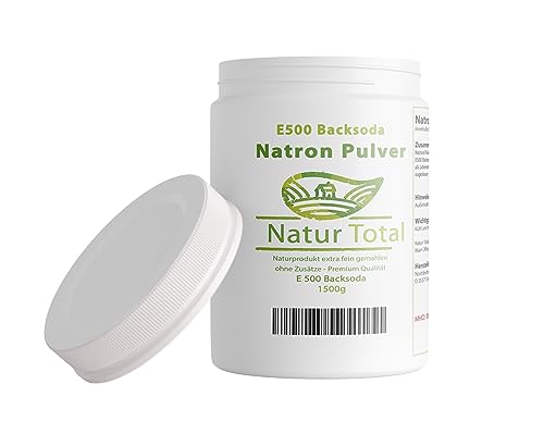 Natur Total Natron Pulver 1500g Lebensmittelqualität: E500 Backsoda Natron Pulver zum putzen (1500g)