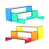 Sharplace Acryl Display Riser Showcase farbenfrohe 2 Sets 3 Stufen 6pcs Riser Display Ständer für Parfums Schmuckschuhe Anbieter Desserts Desserts