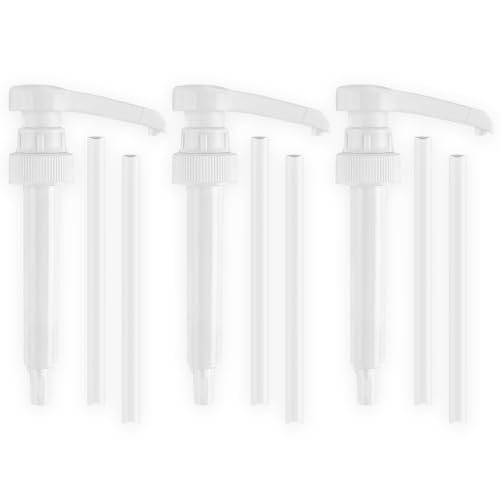 Dmkohi 3PCS Dosierpumpe Kompatibel, Sirup Spender, Wiederverwendbarer Pumpspender, Sirupspender mit 3 Langen und 3 kurzen Schläuchen, Ersatz Sirup Pumpe für 500ml/1000ml Flaschen