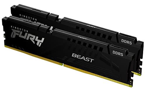 Kingston FURY Beast Schwarz DDR5 16GB (2x8GB) 5600MT/s CL40 DIMM Desktop Gaming Speicher Kit mit 2 Intel XMP - KF556C40BBK2-16