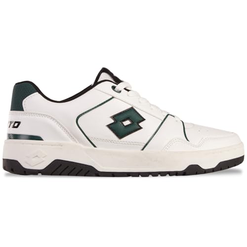 Lotto Unisex BOXSCORE Sneaker, White/Green, 42 EU