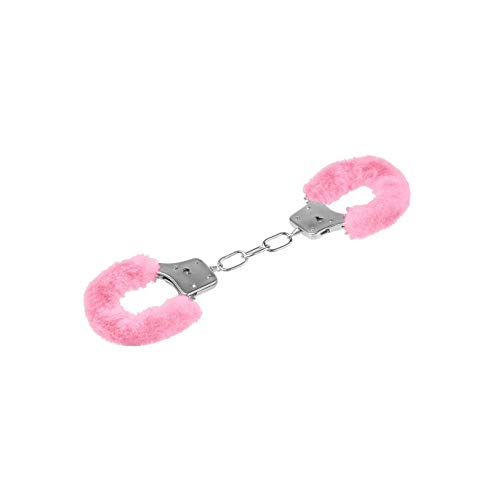 EIS Metall Handschellen mit Schlüssel, Bondage Fesseln Handschellen mit rosa Plüsch, Handcuffs zum Fesseln Sexspielzeug für Paare, Farbe:Rosa