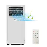 SHINCO Mobile Klimaanlage mit Abluftschlauch, 9000BTU, 2,6 kW, Kühlen&Ventilieren&Entfeuchten, Mobiles Klimagerät mit Schlafmodus, Raumgröße bis 22㎡, 24-Stunden-Timer