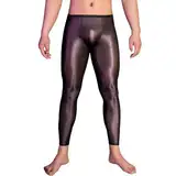 Darringls Herren Strumpfhose Glänzend Leggings Tights Lang Hose Öl Pantyhose mit Bulge Pouch Männer Sexy Dessous Unterwäsche