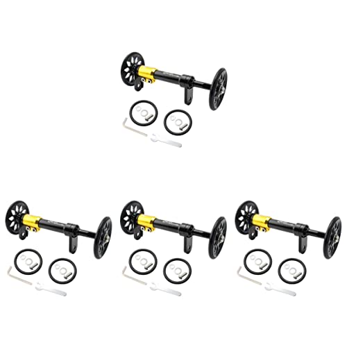 INOOMP 4Sets Easywheel für Rod Rack Halterung Räder Hinten Schwarz Bar Rad Ersatz Einfach Kompatibel Fahrrad Teleskopverlängerung Klappzubehör Und Schrauben Ladung mit