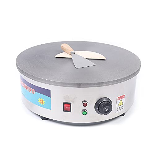 LENJKYYO Crepesmaker Antihaftbeschichtung Crepesgerät Profi Gas Platte Gastro mit 45cm Antihaftplatte Teigverteiler Wender und Messbehälter Crepegerät für Pfannkuchen Omeletts