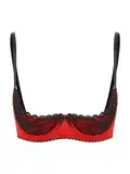 FEESHOW Damen BH Hebe Brustfrei BH Busenfrei Offene Brüste Dessous Spitze Unterbrust Bralette Erotische Unterwäsche Lingerie Rot_A M