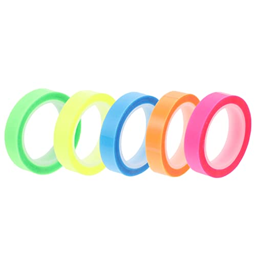FUNNETOYU 5Rollen Farbige Transparente Markierungsbänder Wasserdichtes Klebeband Für Notizen Und Scrapbooking Für Schule Und Büro