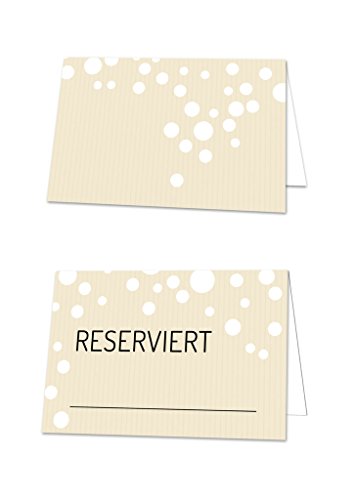 Logbuch-Verlag 25 Reserviert Schilder Karten beige weiß Reserviertschilder Reservierung Tischreservierung Gastronomie