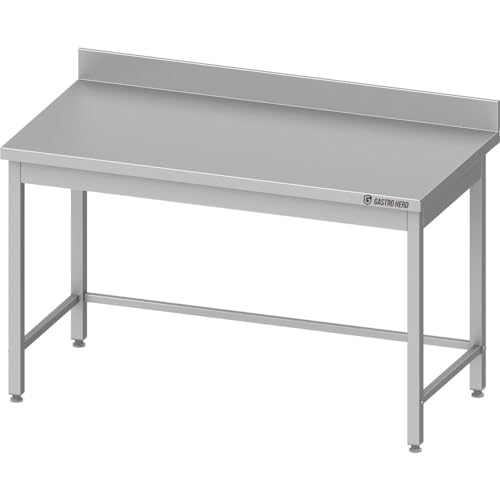 GastroHero Edelstahl Arbeitstisch Basic ohne Grundboden und mit Aufkantung 1200x600x850mm Gastronomiebedarf