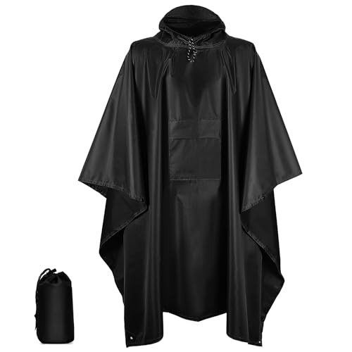 KUOGAS Regenjacke Regenponcho Herren & Damen, Wiederverwendbar Wasserdicht Regencape Regenjacke,Regenjacke Unisex, für Camping, Wandern, Reisen, Radfahren, Angeln