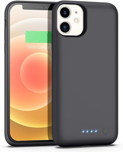 iPosible Akkuhülle für iPhone 12 Mini, 【2021 Neueste】 7800mAh Zusatzakku Ladehülle Handyhülle Akku Battery Case Powerbank Hülle für iPhone 12 Mini [5,4 Zoll] Tragbare Akku Hülle Akku Case