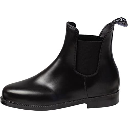 Lazura - Jodhpur Reitstiefelette Basic | Kinder, Herren & Damen Stiefeletten | mit Elastikeinsatz & Pull-On | schwarze Chelsea Boots aus Kunstleder | Reitschuhe in Größe 36