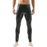 QiaTi Herren Kunstleder Enge Hose Männer Leggings Lange Hosen PU Skinny Slim Pants Kunstlederhose Herren Club Dance XXL