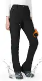 Wespornow Damen Wanderhose Wasserdicht Thermohose Gefüttert Outdoorhose Softshellhose Skihose Warm Ski Pants Women Schneehose Kletterhose Jagdhose Trekkinghose Winter Regenhose（Schwarz,3XL）