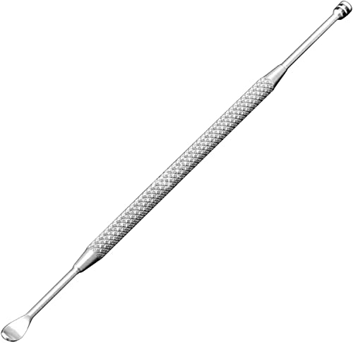 Edelstahl Doppelkopf Spirale Ohr Pick Portable Ohr Cleaningtool Earpick Löffel (Silber)