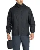 33,000ft Regenjacke Herren Leicht Wasserdicht Faltbare Regenmantel mit Kapuze Fahrrad Rain Windbreaker Windjacke Camping Outdoor schwarz XL