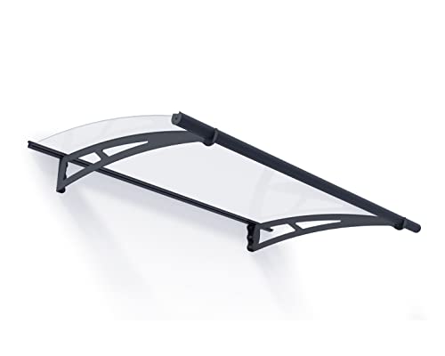 Canopia by Palram Vordach für Haustür Aquila 1500 Pultvordach 150 x 92 cm Grau Sonnenschutz Haustürvordach inkl. Regenrinne