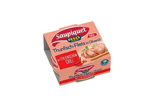 Saupiquet Rio Mare Thunfisch-Filets in Olivenöl mit italienischem Chili, Feinstes Olivenöl, Echter italienischer Geschmack, 130g