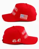TPZORJX Trump 2024 Mütze 45-47 MAGA Hat Donald Trump Stickerei, Slogan mit USA-Flagge, verstellbare Baseballkappe
