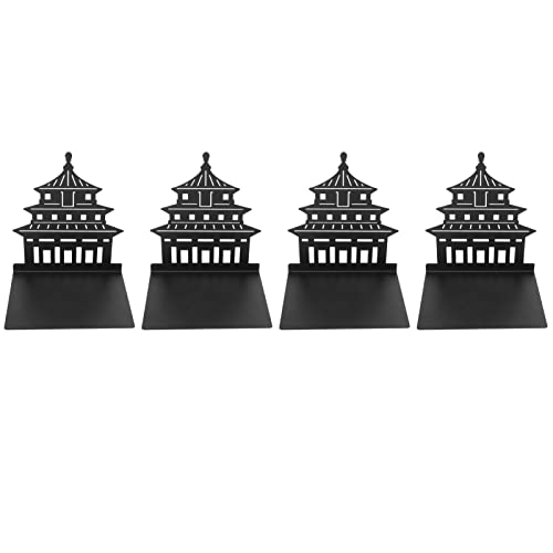 Resefinem 4 PCs Metal Booksends mit Anti -Slip -Funktion und exquisites einzigartiges Design in schwarzer Farbe ideal für Desktop- und Gebetshalle Tragbare dekorative Buch endet (Prayer Hall)
