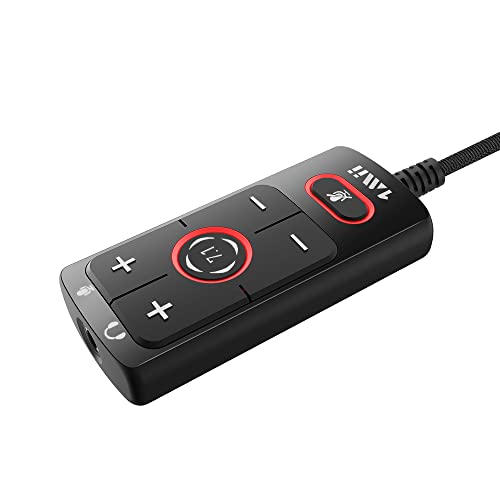 1Mii USB Soundkarte USB auf 3.5 mm Klinke Audio Adapter, Virtual 7.1 Surround Sound funktioniert für PS4/PC/Mac/Stereo Headsets, Externe Soundkarte, Keine Treiber erforderlich