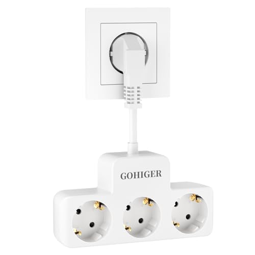 1 Stücke 3 in 1, 3 Fach Steckdosen Weiß (250V / 16A) FlyGoer 1pcs