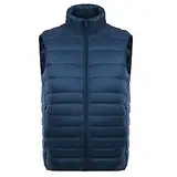 DAIHAN Herren Weste Outdoor Steppweste Daunenweste Ärmellos Jacke Übergangs Sportweste Übergangsjacke Bodywarmer Outdoor Warm Gefüttert Stehkragen Leicht Daunenweste,Blauer See,3XL