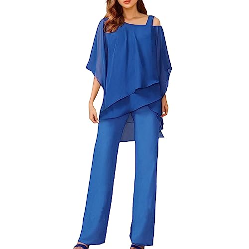 RYTEJFES Damen Anzug Damen Hosenanzug Sportlich Elegant Twinset Damen 2 Teilig Klassisch Business Outfit Damen Elegantes Outfit Damen Homewear Damen Set Outfit Damen &&