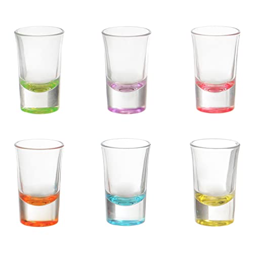 Kasanova Pasabahce Likörglas-Set, 6-teiliges mehrfarbiges Glas