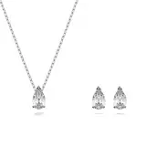 Swarovski Attract Set, Tropfenschliff, Weiß, Rhodiniert