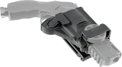T4E Holster aus Polymer, für T4E HDR 50, mit Aufnahme für Ersatztrommel, Gürtelbreite einstellbar, Gewicht 154g, schwarz