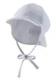 Sterntaler Schirmmütze Nacken Uni - Jungen Mütze mit kleinem Nackenschutz und Bindeband - Sommermütze aus luftigem Baumwoll Musselin - Sonnenhut - Baby und Kinder Kopfbedeckung - weiß, Größe 35