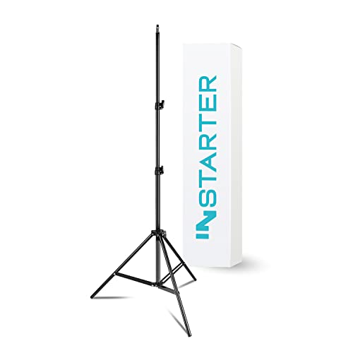 Instarter stabiles Lampenstativ 68-200cm für LED Panels, Leuchten & Studioblitze I Lichtstativ belastbar bis 2,5kg I Blitzstativ mit 5/8“ Spigot Anschluss & 1/4“ Gewinde I für Videocalls, TikTok uvm.