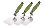 Colorus Profi Stuckateur Spachtel Set 3 tlg 60mm 80mm 100mm | Gipsspachtel aus rostfreiem Edelstahl | Stukkateurspachtel mit 2K Ergo Griff | Gipsspachtel Spachtelkelle Putzkelle | Maurer Kelle
