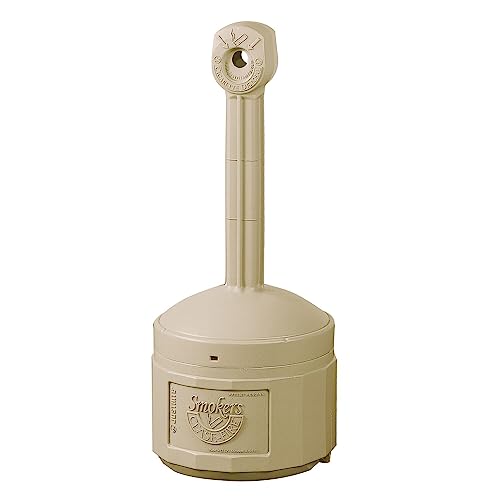 Justrite 26800 High Density Polyethylen (HDPE), Waffenstillstand Zigarette Butt Köcher, 4 Liter Kapazität, 5670, beige, 1