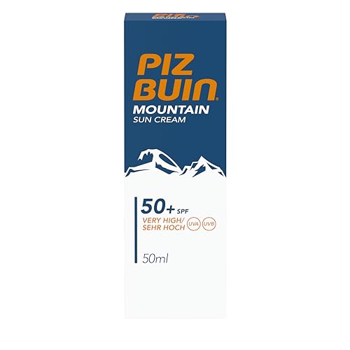 Piz Buin Mountain Sun Cream, Sonnencreme, Sonnenschutz Wintersport, Hoher Schutz vor Sonnenbrand, Kälte und Wind, LSF 50+, 50 ml