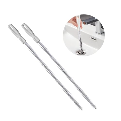 2 Stuck Abflussbürste, Reinigungsbürste DrainCleaner Pinsel Spiral Drain Pipe Reiniqung, verwendet in Badezimmern und Küchenzeilen, ymlanges Haar u und saubere Rohre zu entfernen (45cm)