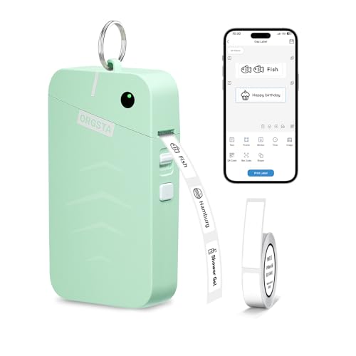 ORGSTA S001 Etikettendrucker Selbstklebend Etikettiergerät Bluetooth 2000 mAh Etikettiermaschinen Beschriftungsgerät Ettikettiergeraet Label Printer Sticker Maker