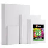 Zenacolor Leinwand Set 28 Stück - Leinwand Zum Bemalen Groß - Canvas Multi-Größen 30x40 (A3), 24x40(A4), 20x25 & 13x18 - Perfektes Leinwände Set für Erwaschsene, Künstler und Kinder