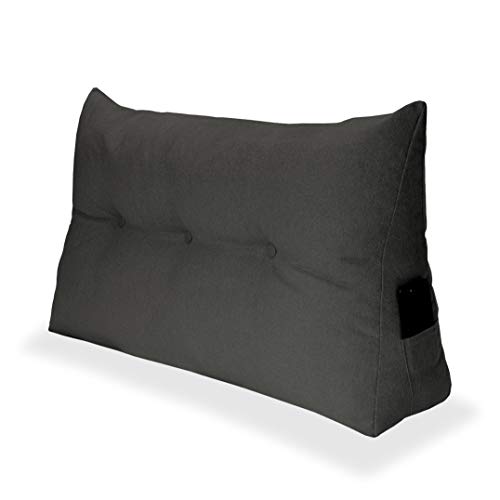 Comfort-Pur Kopfkissen Sofa Bett Keilkissen Dekokissen Zierkissen Ergokissen Rücklehnekissen dreieckig Produzent viele Größen (Anthrazit, 60 cm)