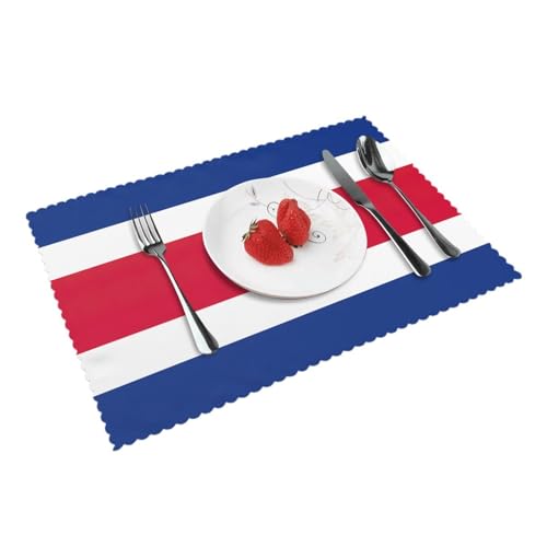 Esstisch-Platzsets, Motiv: Flagge von Costa Rica, rutschfest, hitzebeständig, für Heimdekoration