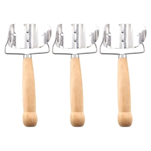 TOPPERFUN 3Stücke Teiliges Knödelhautschneider mit Holzgriff Praktische Teigtaschenformer für Hausgebrauch für Zubereitung von Dumplings und Anderen Teiggerichten